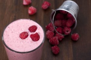 Homemade Raspberry Banana and Oat Protein Smoothie