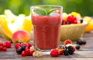 Mixed Berry Peach and Honeydew Smoothie