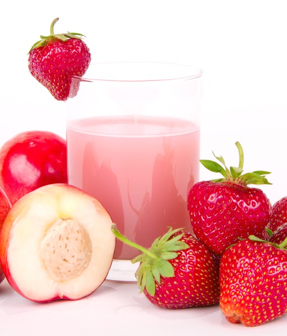 Plum Strawberry and Coconut Juice