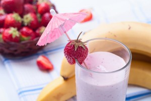 Tropical Banana Strawberry Protein Smoothie