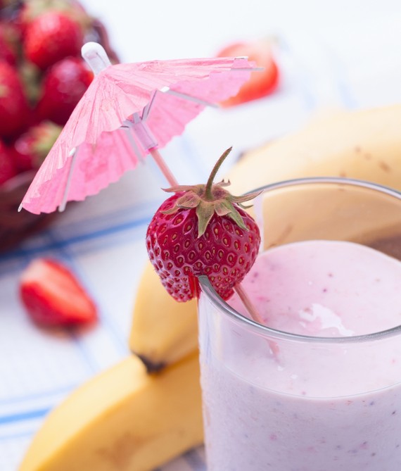 Tropical Banana Strawberry Protein Smoothie